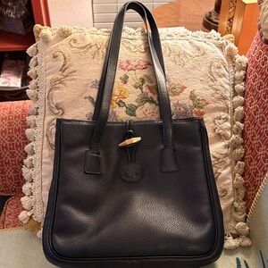 Dooney & Bourke VINTAGE Navy Blue Pebbled ALL WEATHER Leather Tote